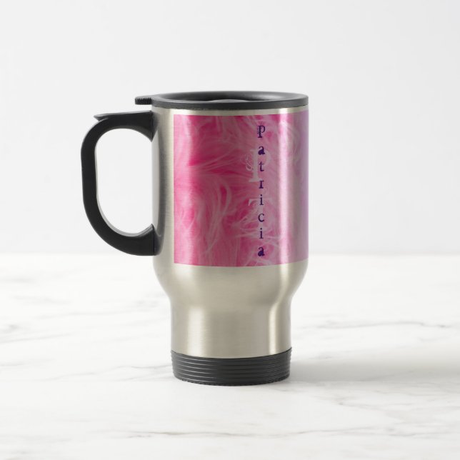 Mug De Voyage Typographie rose violet simple Nom moderne Monogra (Gauche)