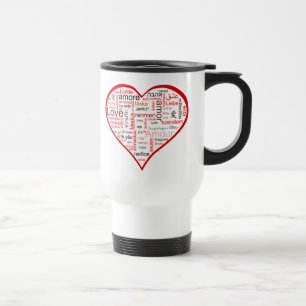 Mug De Voyage Typographie rouge de coeur d'amour
