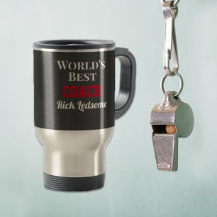 Mug De Voyage Un cadeau personnalisé ! Meilleur entraîneur mondi