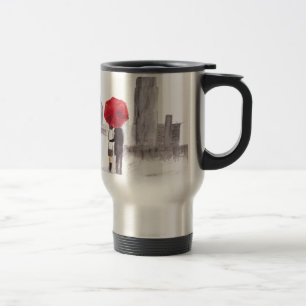 Mug De Voyage Un couple d'amour à New York avec parapluie rouge