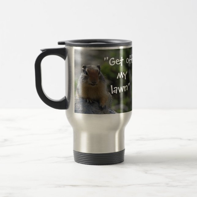 Mug De Voyage Un Écureuil Terrestre Drôle Qui Crie Descends De M (Gauche)