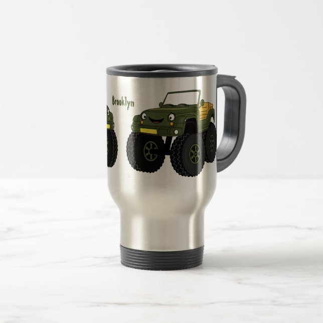 Mug De Voyage Un Green Monster truck (Devant droit)