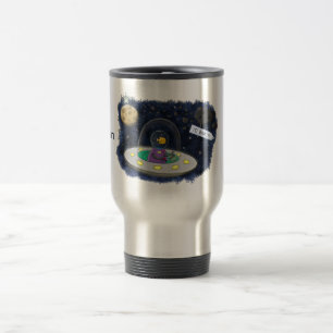 Mug De Voyage Un joli poisson heureux dans l'espace dessin animé