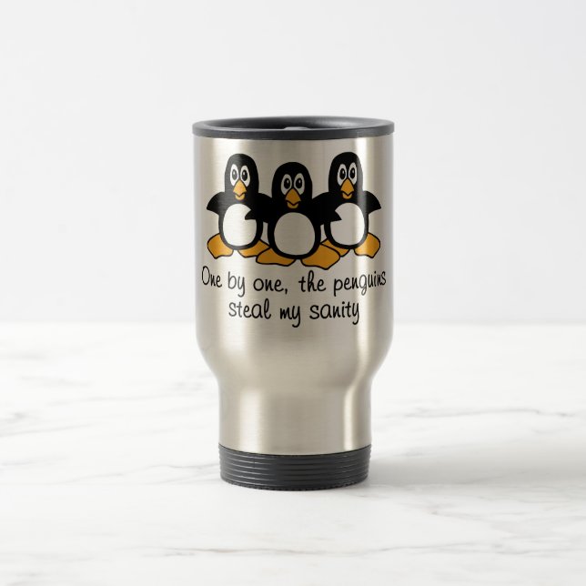 Mug De Voyage Un la conception drôle d'énonciation de pingouins (Centre)