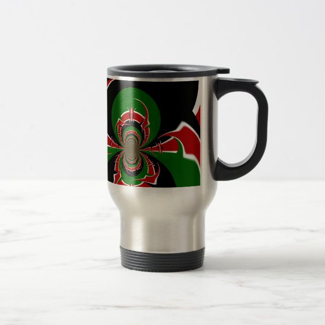 Mug De Voyage Un Motif du drapeau kényan dynamique : un art puis (Droit)