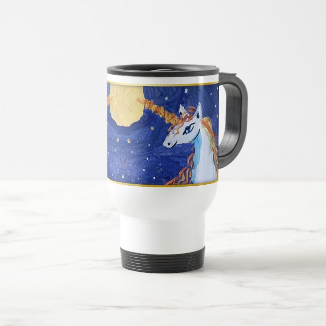 Mug De Voyage Unicorne "L'art des enfants" (Devant droit)