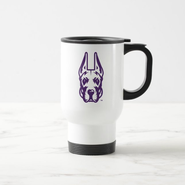 Mug De Voyage Université d'Albany Chef de la mascotte Great Dane (Droite)