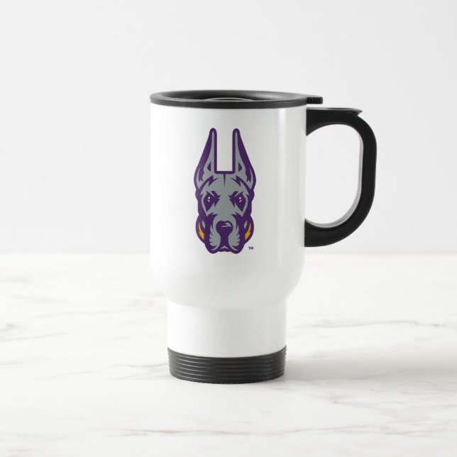 Mug De Voyage Université d'Albany Chef de la mascotte Great Dane (Droite)