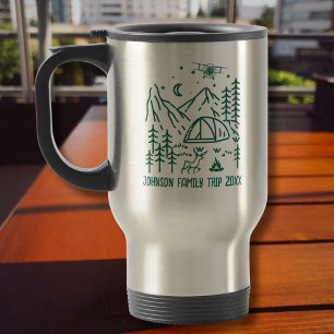 Mug De Voyage Vacances en famille forêt camping avion personnali