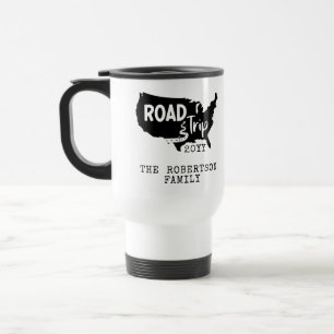 Mug De Voyage Vacances personnalisées   Family Road Trip USA Car