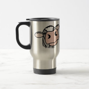 Mug De Voyage vache de dessin animé noir blanc rose embrasser gr