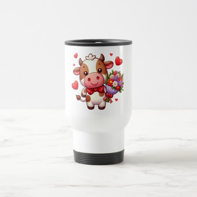 Mug De Voyage Vache de la Saint Valentin (Centre)