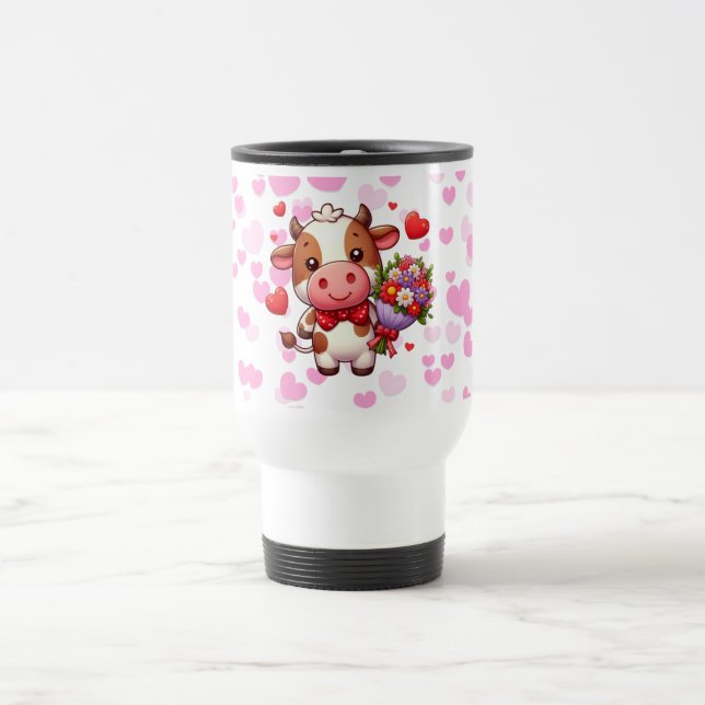 Mug De Voyage Vache de la Saint Valentin (Centre)