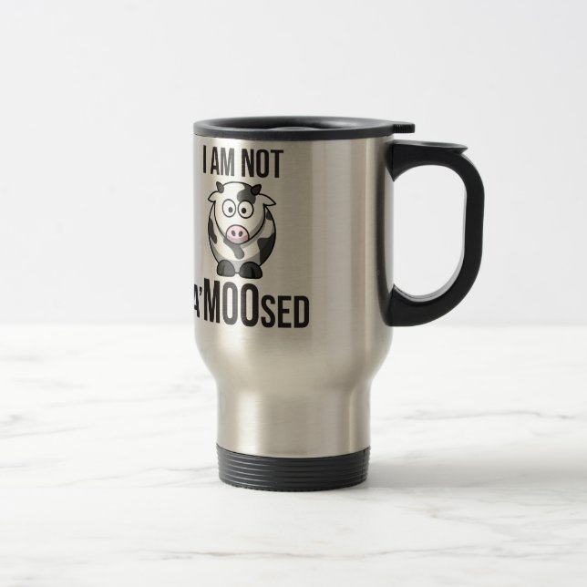 Mug De Voyage Vache mignonne - Je ne suis pas A'MOOsed (Droit)