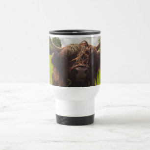 Mug De Voyage Vache noire pâturage vert champ soleil