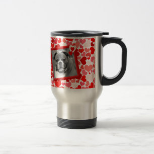 Mug De Voyage Valentines Boxer Chien Coeurs