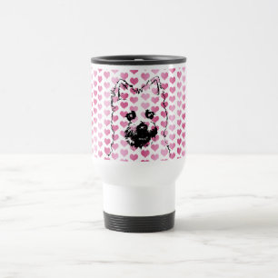 Mug De Voyage Valentines - silhouette de Terrier de cairn