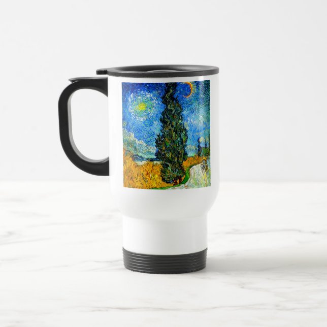 Mug De Voyage Van Gogh Road avec Cypress et Star (Gauche)