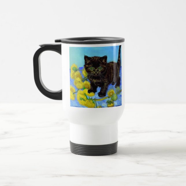 Mug De Voyage Van Gogh Style Chat avec tournesol (Gauche)