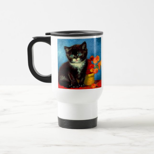 Mug De Voyage Van Gogh Tuxedo Cat (Gauche)