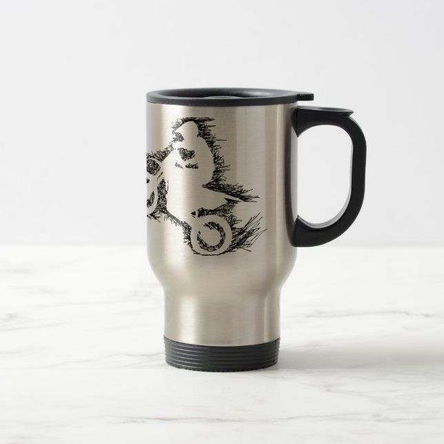 Mug De Voyage VÉLO de SALETÉ (noir de griffonnage) (Droit)