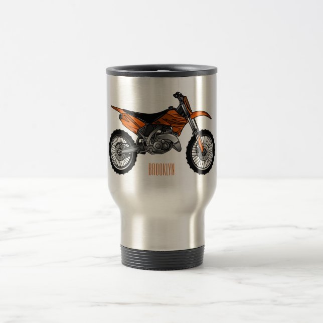 Mug De Voyage Vélo droit hors route moto / motocross dessin anim (Centre)