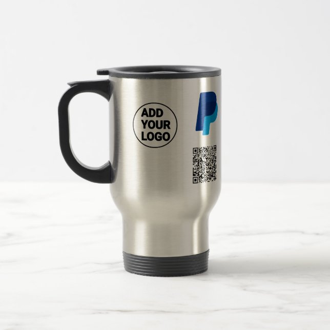Mug De Voyage Venmo paypal scan pour payer ajouter q r code logo (Gauche)
