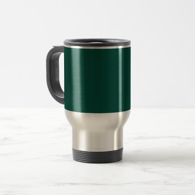 Mug De Voyage Vert bleu (roue couleur) Vert profond de la mer (Devant gauche)