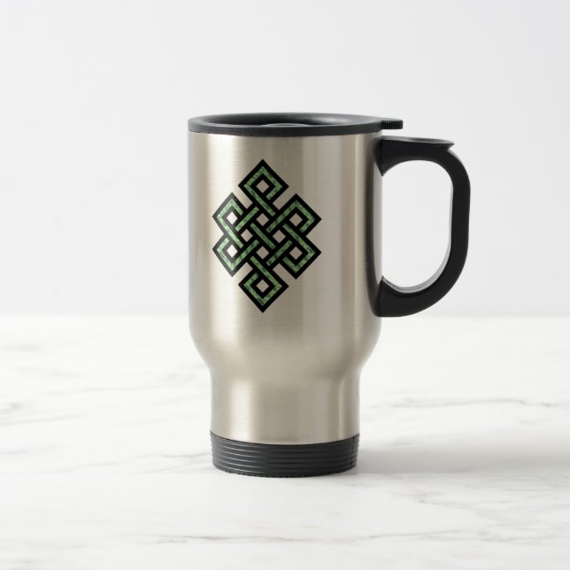 Mug De Voyage Vert celtique du noeud 10 (Droit)