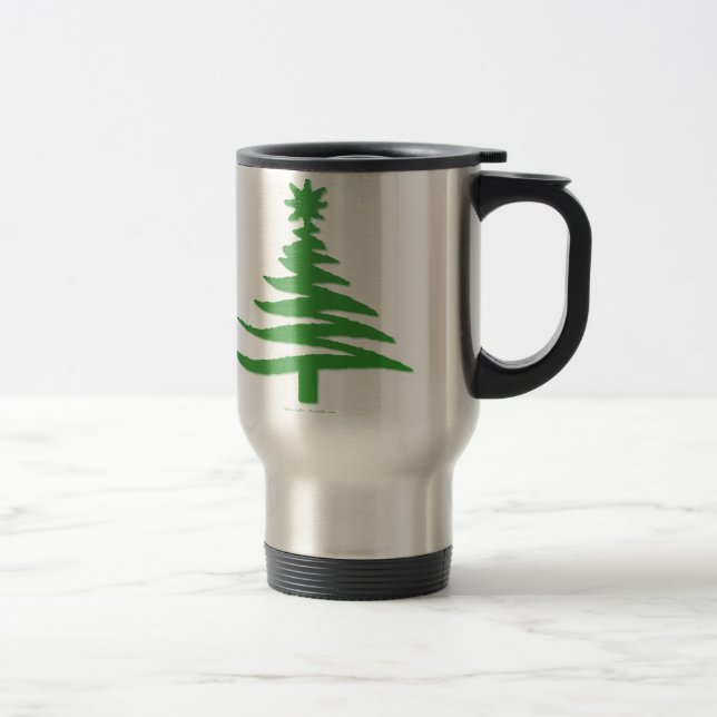 Mug De Voyage Vert sapin de Noël (Droit)