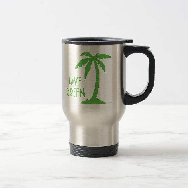 Mug De Voyage Vert vivant - Palm Tree (Droit)