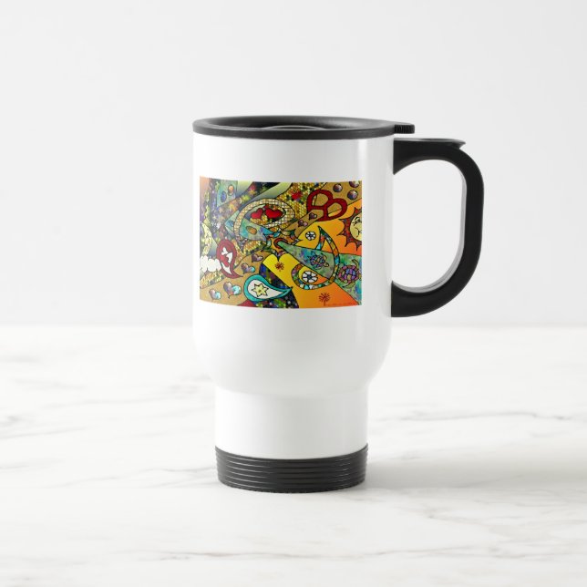 Mug De Voyage Vêtements Cadeaux Rétro 60 Psychedeliques Cycle De (Droite)