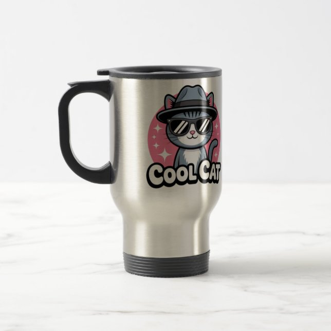 Mug De Voyage Vibes de Chat Cool (Gauche)