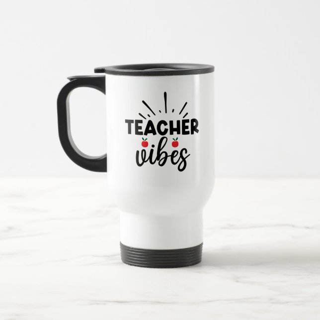 Mug De Voyage Vibes Wordart enseignant (Gauche)