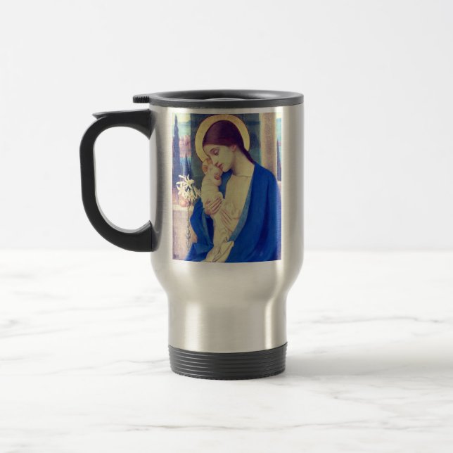 Mug De Voyage Vierge Marie et enfant par Marianne Stokes (Gauche)