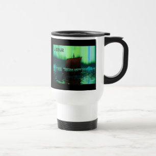 Mug De Voyage Viking Navire Et Lumières Du Nord