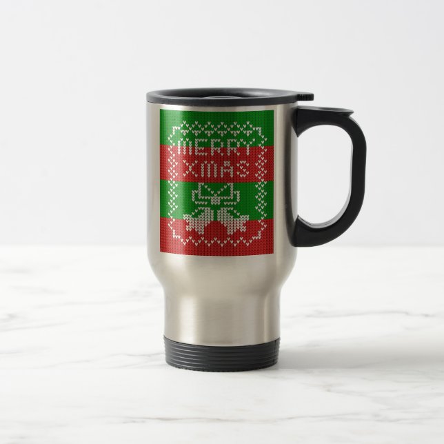 Mug De Voyage Vilain pull motif sonnettes Joyeux fils Xmas (Droit)