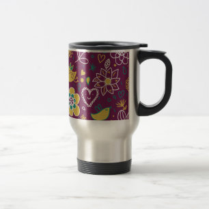 Mug De Voyage Vin Oiseaux et fleurs Whimsical