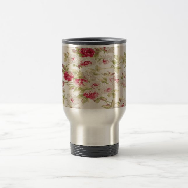 Mug De Voyage Vintage Chic Shabby Fille Roses (Centre)