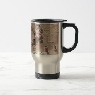 Mug De Voyage Vintage Christmas Boy Flying Airship Imaginaire