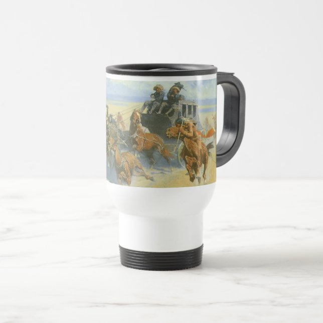 Mug De Voyage Vintage Cowboy, Downing Nigh Leader, Remington (Devant droit)