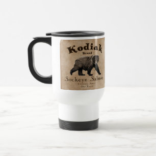 Mug De Voyage Vintage Étiquette Saumon Kodiak