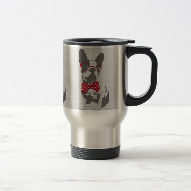 Mug De Voyage Vintage Funny French Bulldog (Droit)