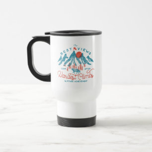 Mug De Voyage Vintage Mountain Wolf Escalade Randonnée à l'extér