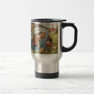 Mug De Voyage Vintage Pâques Victorienne fille et garçon