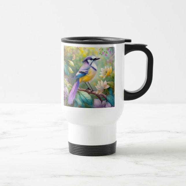 Mug De Voyage Violet Tufted Jay Imaginaire Bird (Droite)