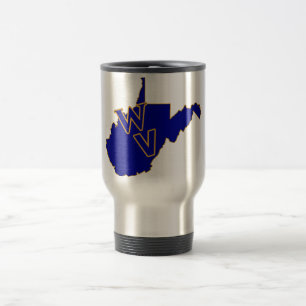 Mug De Voyage Virginie-Occidentale Pride Bleu et Or