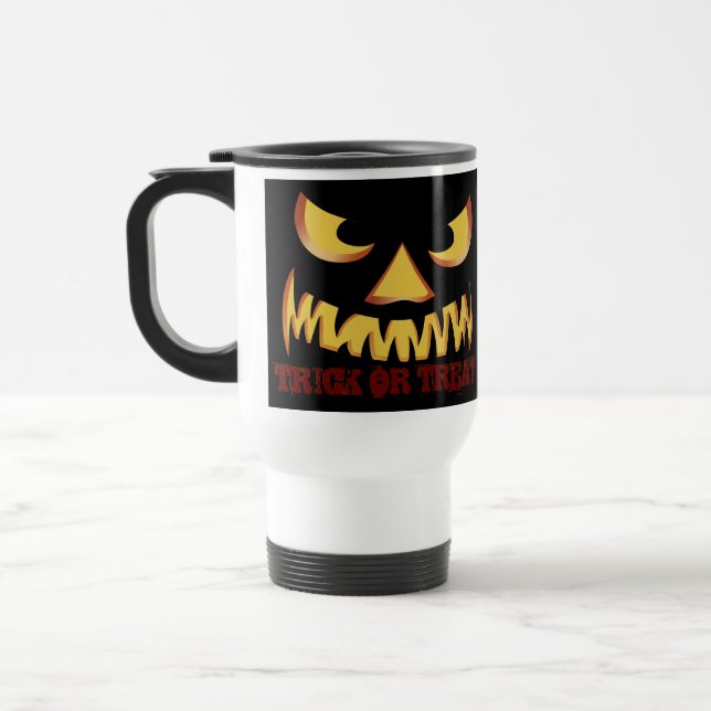 Mug De Voyage Visage de Citrouille 2 (Gauche)