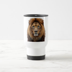 Mug De Voyage Visage de lion majestueux aux yeux bleus   Faune A