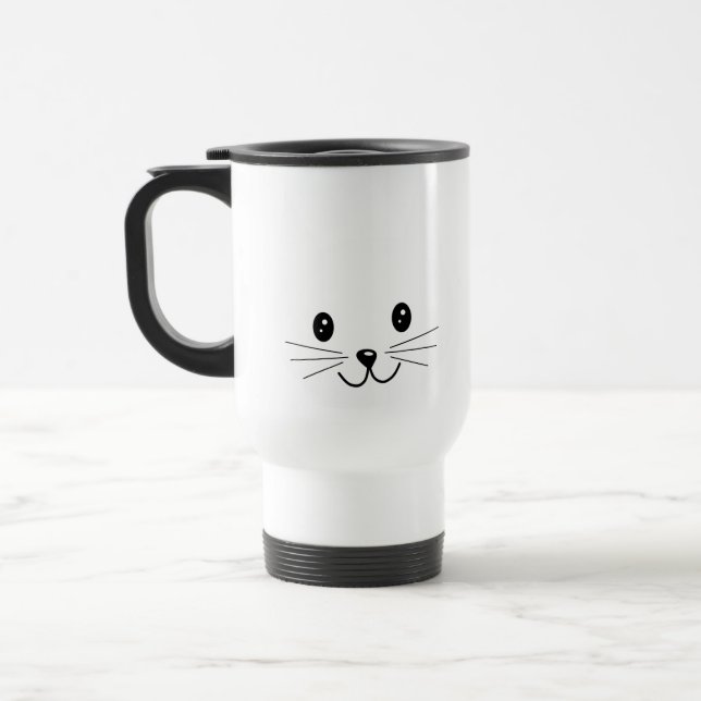 Mug De Voyage Visage mignon de chat (Gauche)